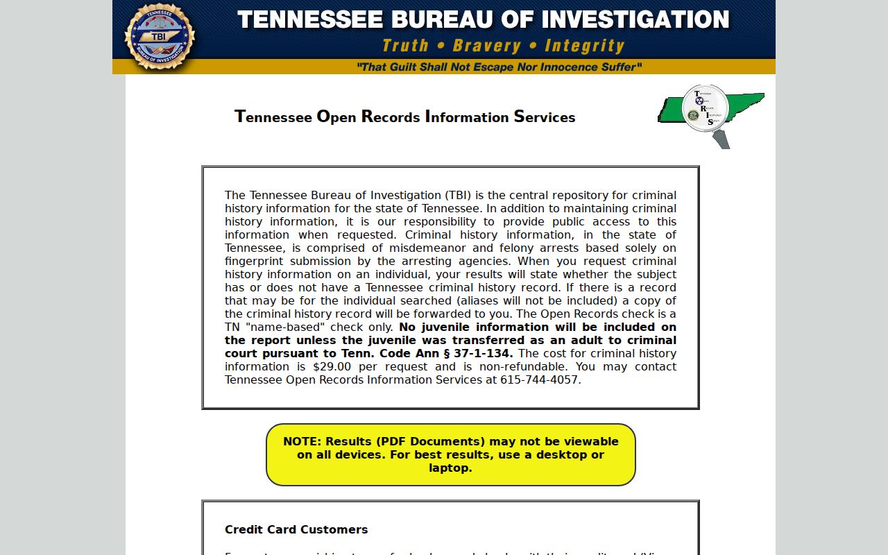 Scott County criminal history TORIS background check start screen